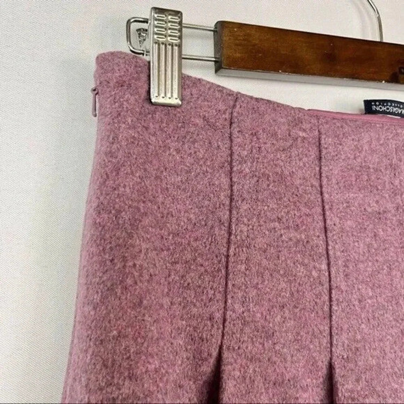 Magaschoni Purple Wool Cashmere Blend Knee Length A-Line Skirt 6 - Picture 5 of 5